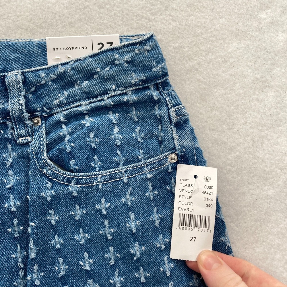 PacSun 90's Boyfriend Jeans Women's 27 Blue Distressed Denim Straight Leg Y2K - Picture 4 of 14